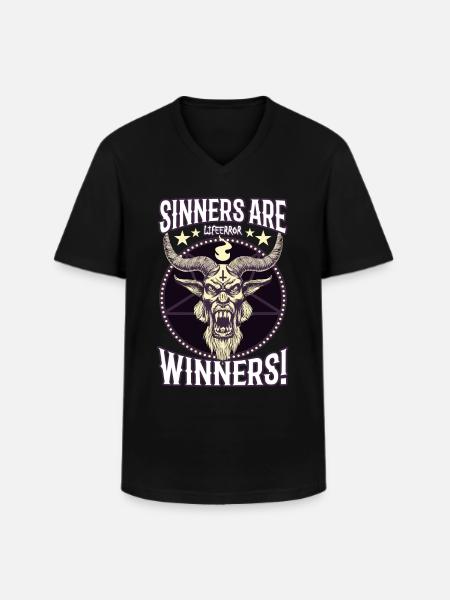 Sinners are Winners - Lifeerror - Men's V-Neck T-Shirt - black