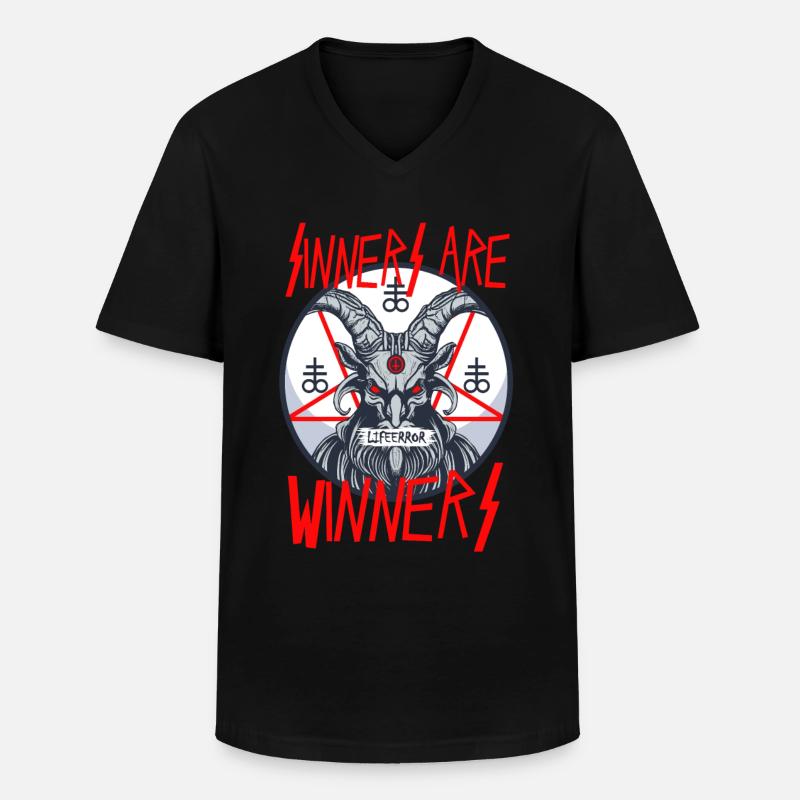 Sinners are Winners - Lifeerror - Männer-T-Shirt mit V-Ausschnitt - Schwarz