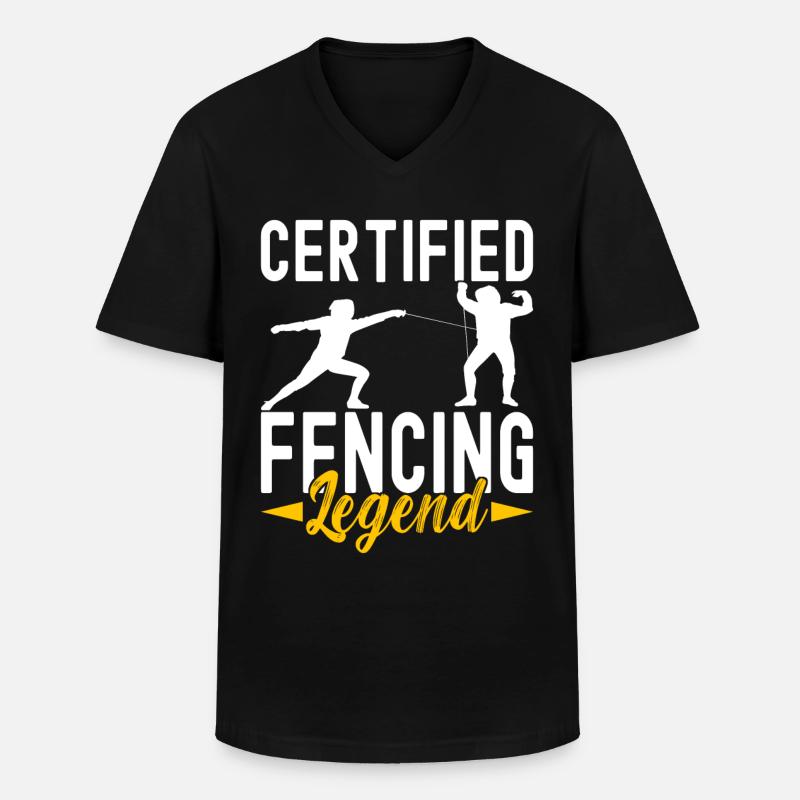 Fechten Fechtsport - Männer-T-Shirt mit V-Ausschnitt - Schwarz