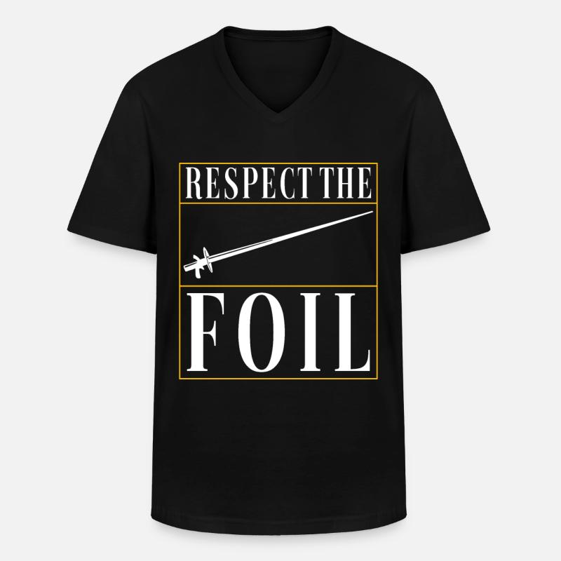 Fechten Fechtsport - Männer-T-Shirt mit V-Ausschnitt - Schwarz