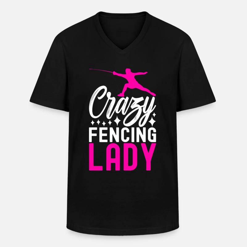 Fechten Fechtsport - Männer-T-Shirt mit V-Ausschnitt - Schwarz