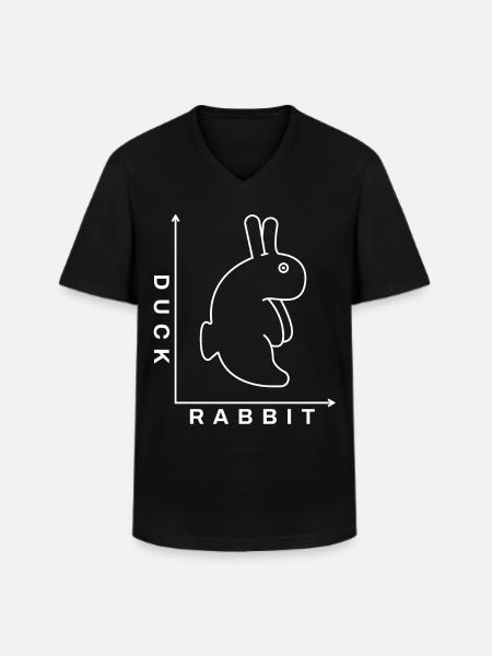 Rabbit Duck Illusion - Men's V-Neck T-Shirt - black
