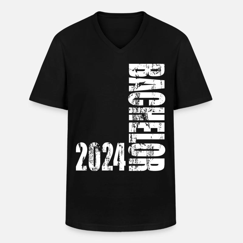 Bachelor 2024 - Männer-T-Shirt mit V-Ausschnitt - Schwarz