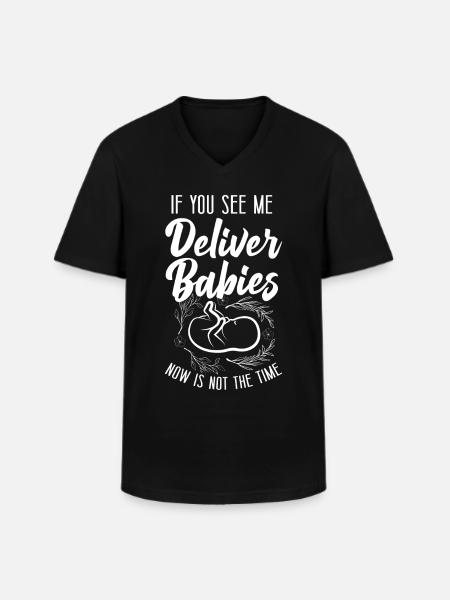 LD Labour And Delivery Nurse - Men's V-Neck T-Shirt - black