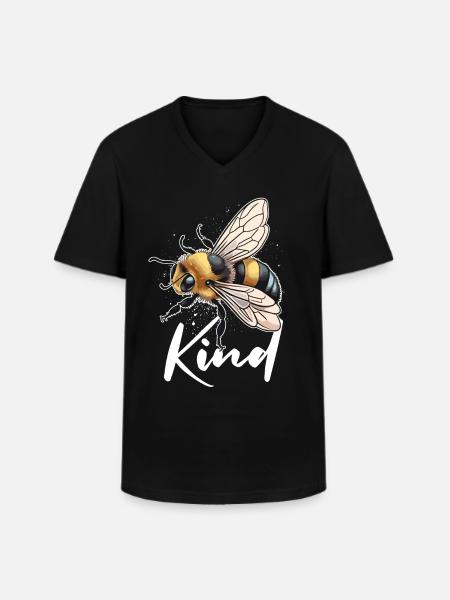 Bee Kind - Männer-T-Shirt mit V-Ausschnitt - Schwarz
