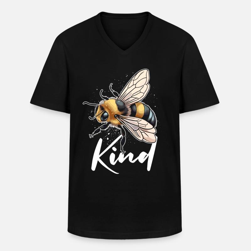Bee Kind - Männer-T-Shirt mit V-Ausschnitt - Schwarz