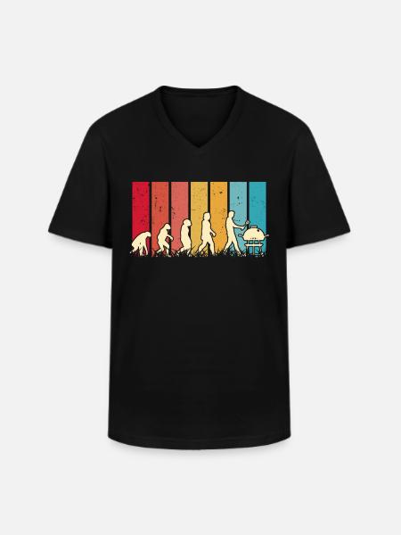 Grill Evolution Bratwurst Grillen - Männer-T-Shirt mit V-Ausschnitt - Schwarz