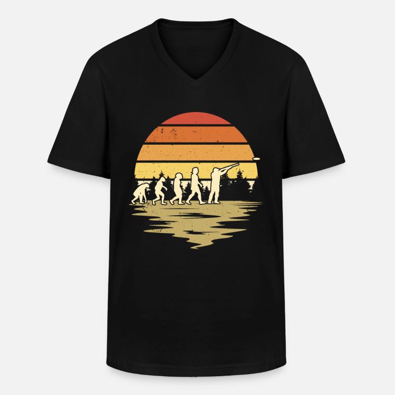 Clay Pigeon Shooting Evolution - Men's V-Neck T-Shirt - black