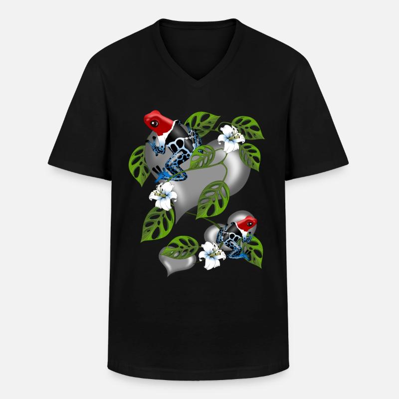 pfeilgiftfrosch - Männer-T-Shirt mit V-Ausschnitt - Schwarz