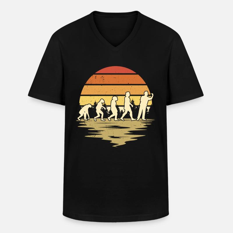Dart Evolution Darter Dartpfeile - Männer-T-Shirt mit V-Ausschnitt - Schwarz
