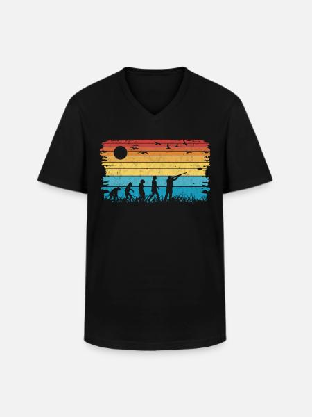 Clay Pigeon Shooting Evolution - Men's V-Neck T-Shirt - black