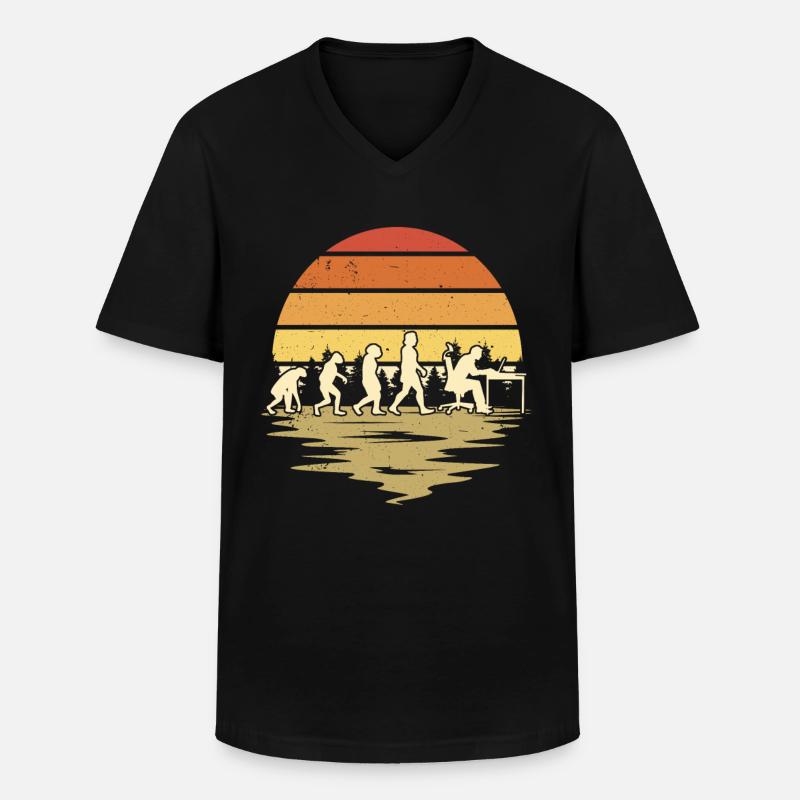 Informatiker Evolution Programmierer Nerd - Männer-T-Shirt mit V-Ausschnitt - Schwarz
