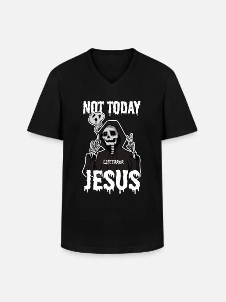 Not Today Jesus - Lifeerror - Men's V-Neck T-Shirt - black