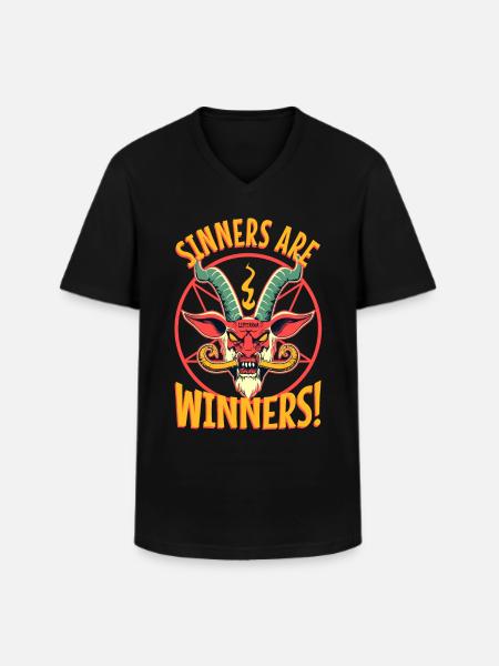 Sinners are Winners - Lifeerror - Men's V-Neck T-Shirt - black
