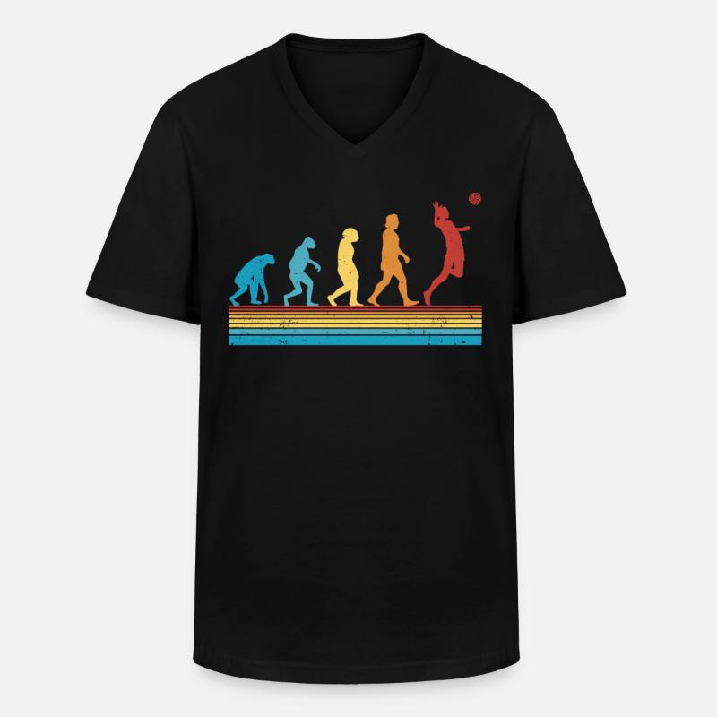 Volleyball Evolution Volleyball Player - Men's V-Neck T-Shirt - black