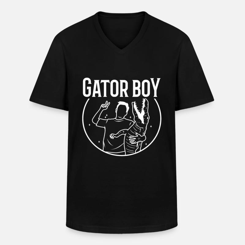 Gator Boy - Männer-T-Shirt mit V-Ausschnitt - Schwarz