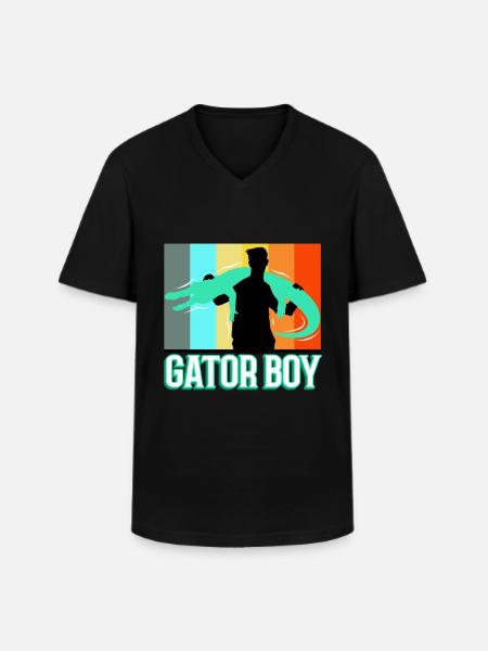 Gator Boy - T-shirt col V Homme - noir