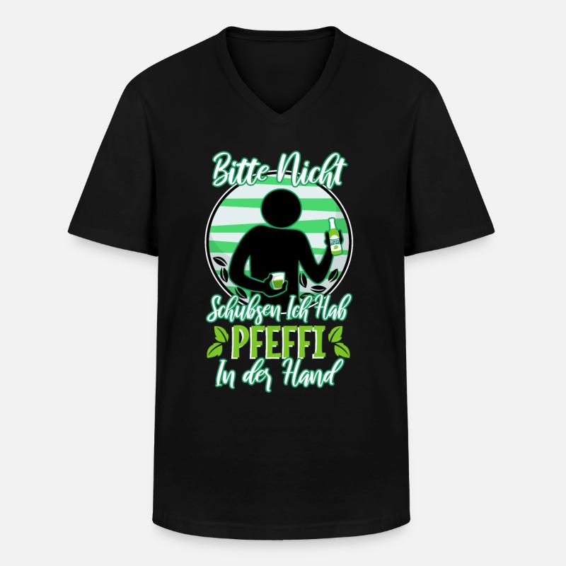 Blutgruppe Pfeffi Positiv - Männer-T-Shirt mit V-Ausschnitt - Schwarz