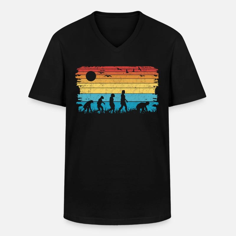 Pflasterer Evolution Steinsetzer Pflastersetzer - Männer-T-Shirt mit V-Ausschnitt - Schwarz