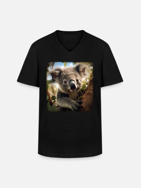 Koalas realistic Koala - Men's V-Neck T-Shirt - black