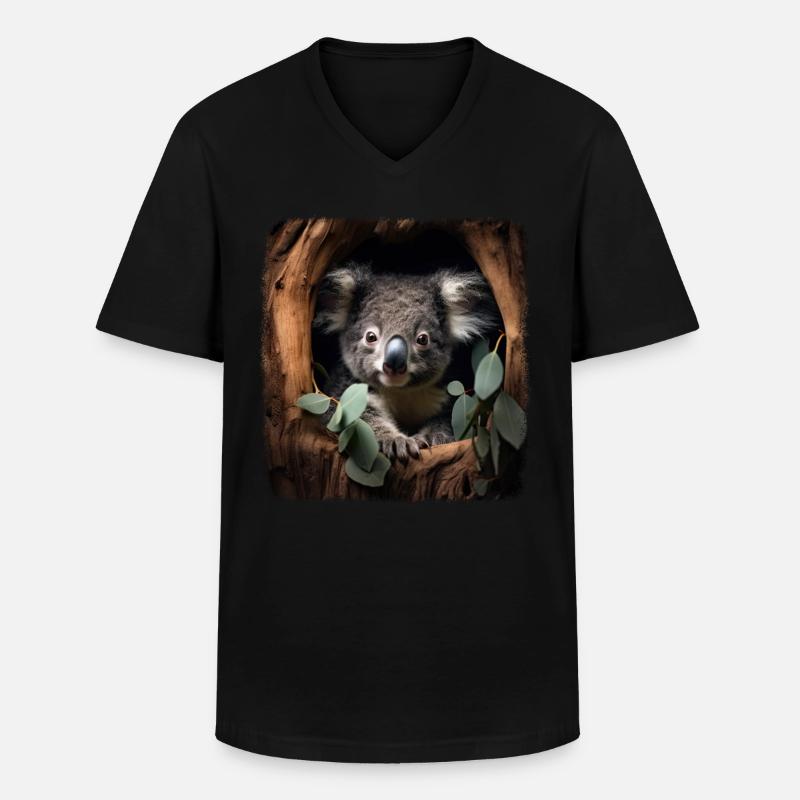 Koalas realistic Koala - Männer-T-Shirt mit V-Ausschnitt - Schwarz