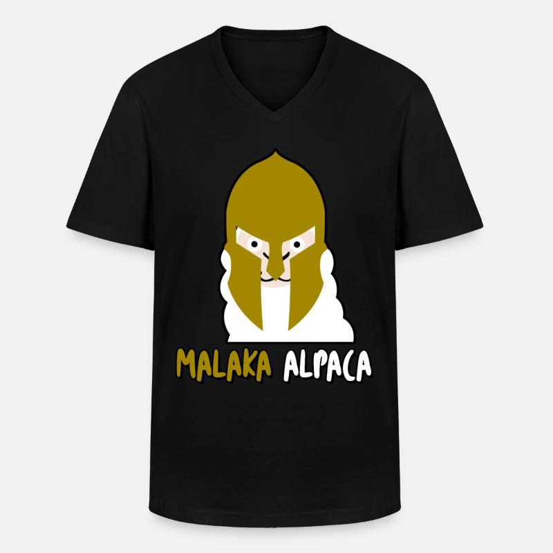 Malaka Alpaca - Männer-T-Shirt mit V-Ausschnitt - Schwarz