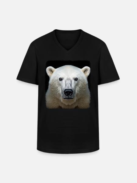 Eisbären realistic Eisbär - Männer-T-Shirt mit V-Ausschnitt - Schwarz