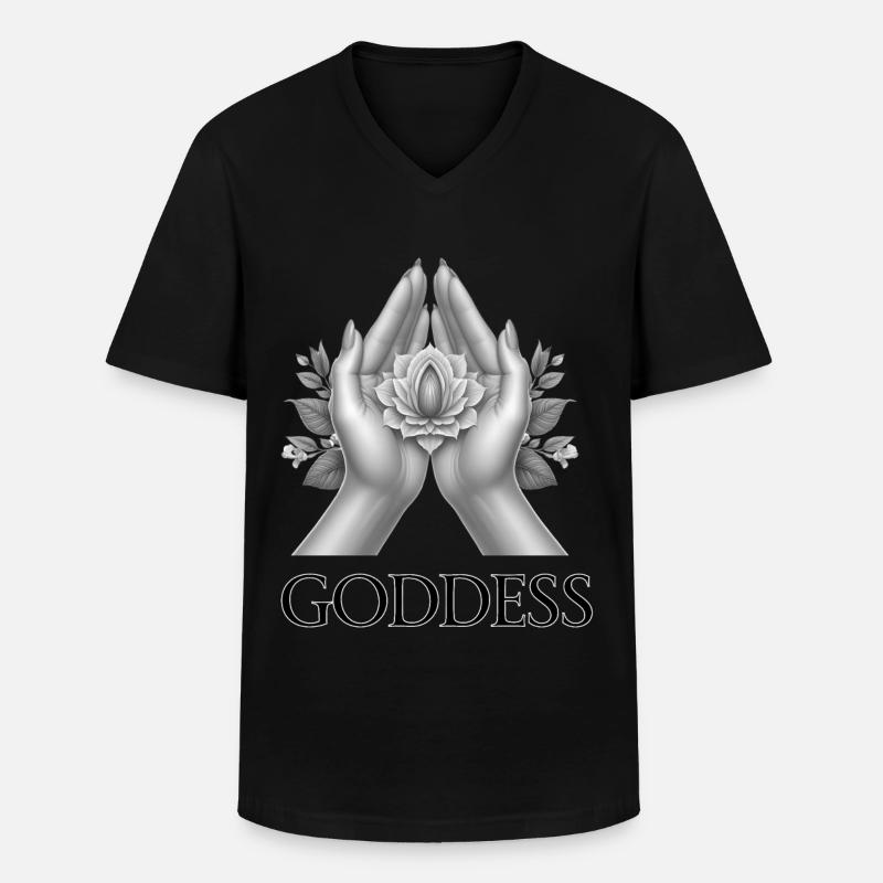 GODDESS (subtitle) #059 - Men's V-Neck T-Shirt - black