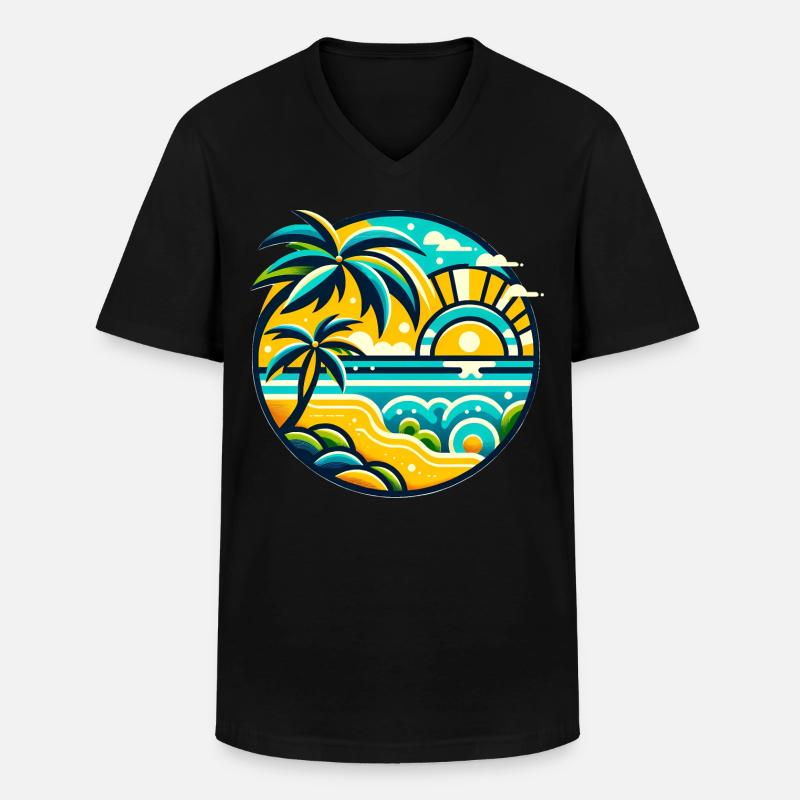 tropical paradise - Männer-T-Shirt mit V-Ausschnitt - Schwarz