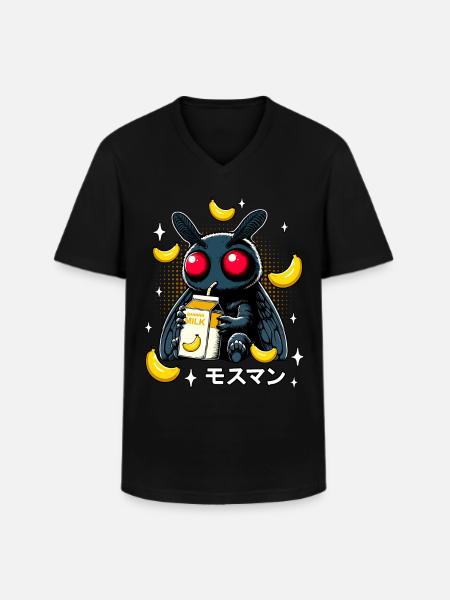 Mothman Banana Milkshake - Men's V-Neck T-Shirt - black