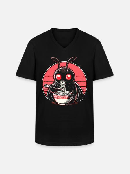Mothman Ramen Noodles - Men's V-Neck T-Shirt - black