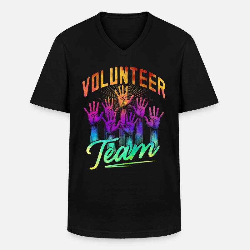 Volunteer Team - Männer-T-Shirt mit V-Ausschnitt - Schwarz