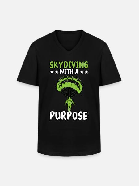 Paratroopers Skydiving Skydiving - Men's V-Neck T-Shirt - black