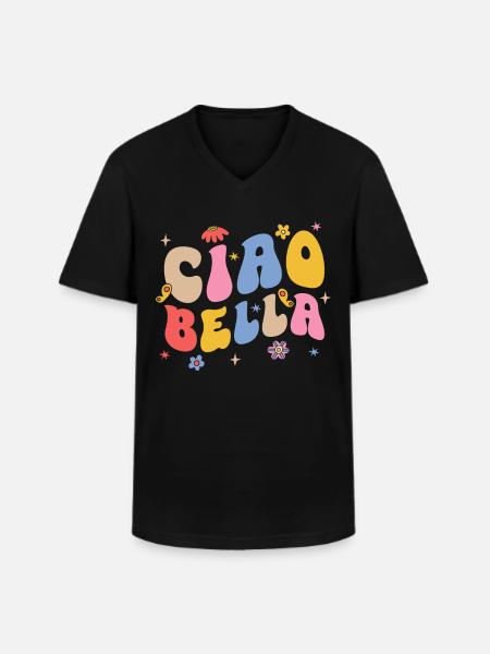 Ciao Bella - Men's V-Neck T-Shirt - black