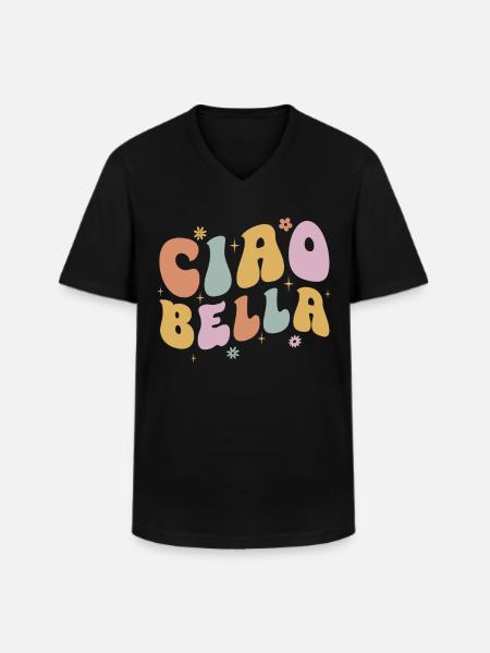 Ciao Bella - Men's V-Neck T-Shirt - black