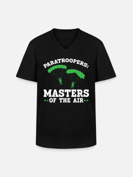 Paratroopers Skydiving Skydiving - Men's V-Neck T-Shirt - black