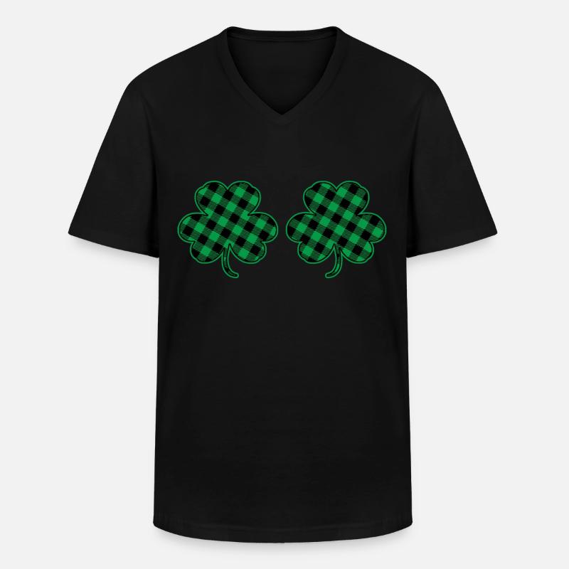 Kleeblatt Brüste - Männer-T-Shirt mit V-Ausschnitt - Schwarz