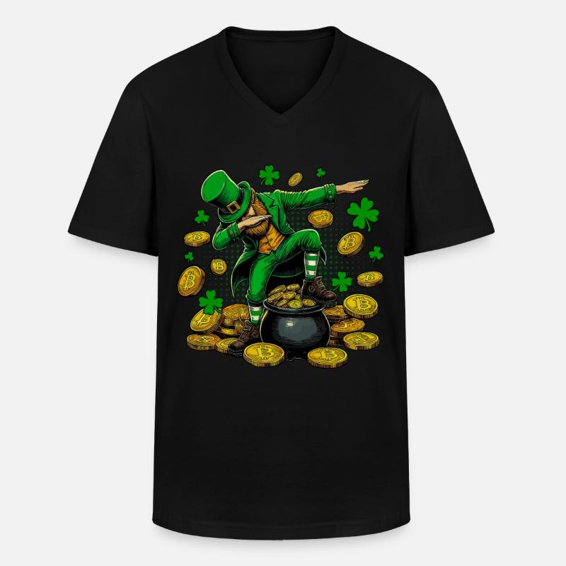 Topf mit Bitcoin - Männer-T-Shirt mit V-Ausschnitt - Schwarz