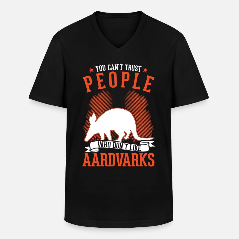 Erdferkel Geschenk Aardvark - Männer-T-Shirt mit V-Ausschnitt - Schwarz