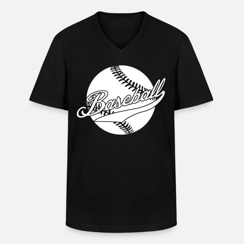 Baseball Bat Baseball Player - Männer-T-Shirt mit V-Ausschnitt - Schwarz