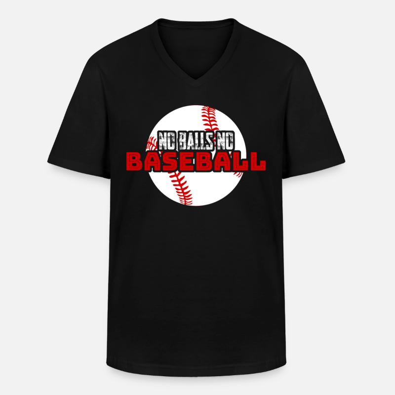 Baseball - Männer-T-Shirt mit V-Ausschnitt - Schwarz
