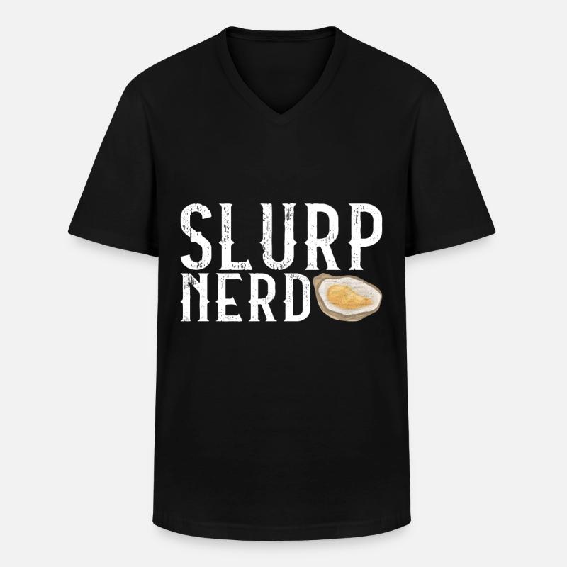 Austern Austernliebhaber - Männer-T-Shirt mit V-Ausschnitt - Schwarz