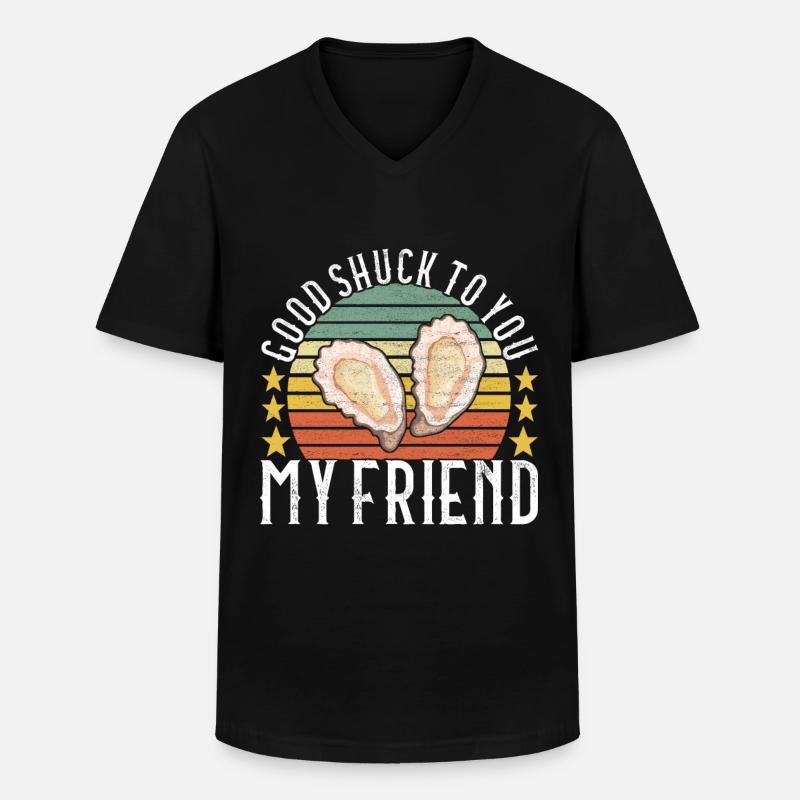 Austern Austernliebhaber - Männer-T-Shirt mit V-Ausschnitt - Schwarz