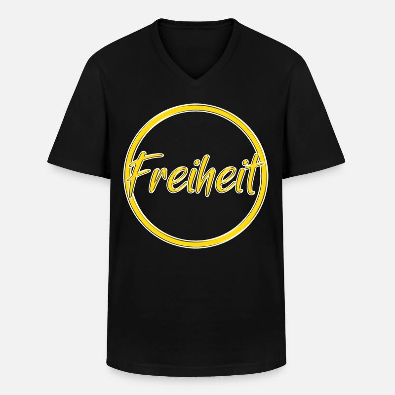 Freiheit - Männer-T-Shirt mit V-Ausschnitt - Schwarz