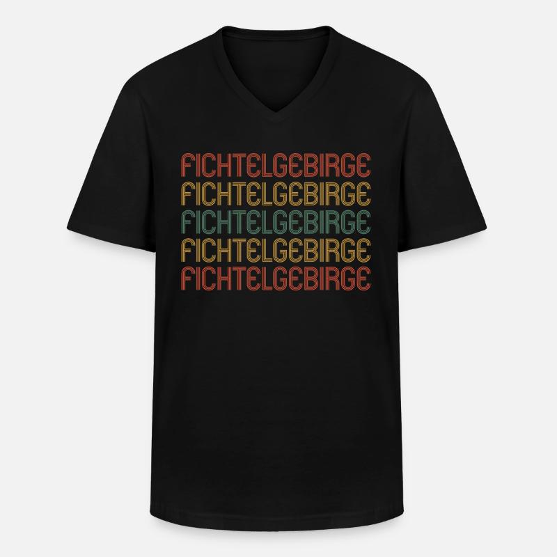 Fichtelgebirge - Männer-T-Shirt mit V-Ausschnitt - Schwarz