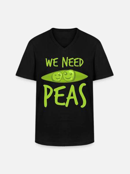 Pea Vegetarian Vegan Peas - Men's V-Neck T-Shirt - black