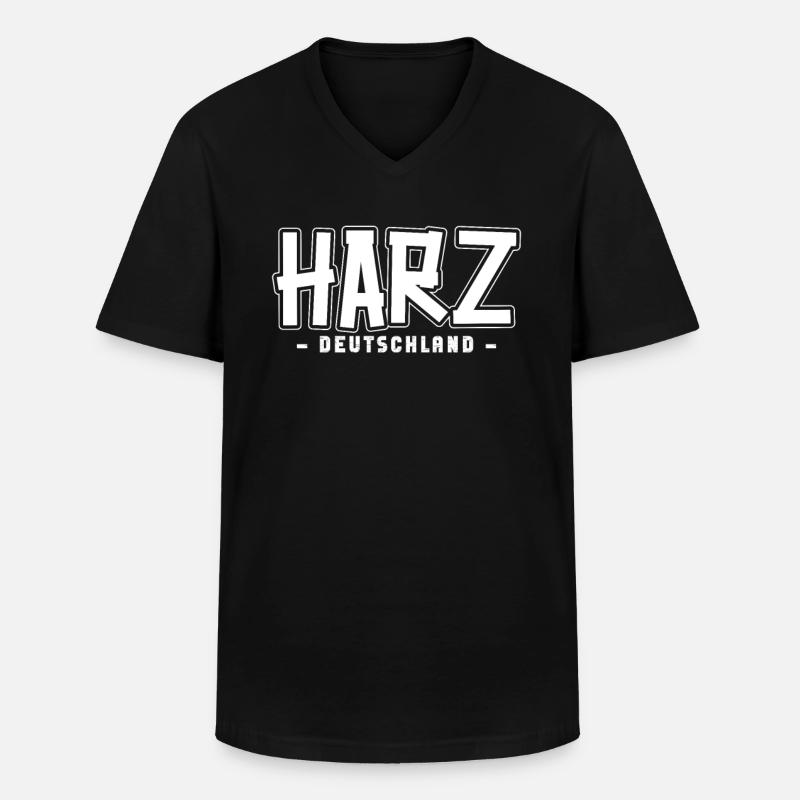 Harz - Männer-T-Shirt mit V-Ausschnitt - Schwarz