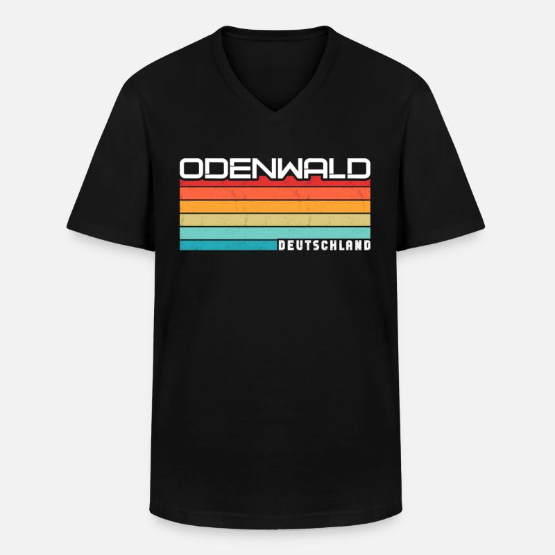 Odenwald - Männer-T-Shirt mit V-Ausschnitt - Schwarz