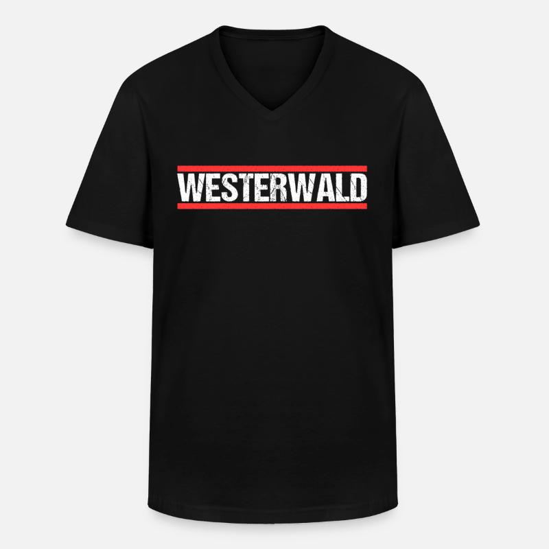 Westerwald - Männer-T-Shirt mit V-Ausschnitt - Schwarz