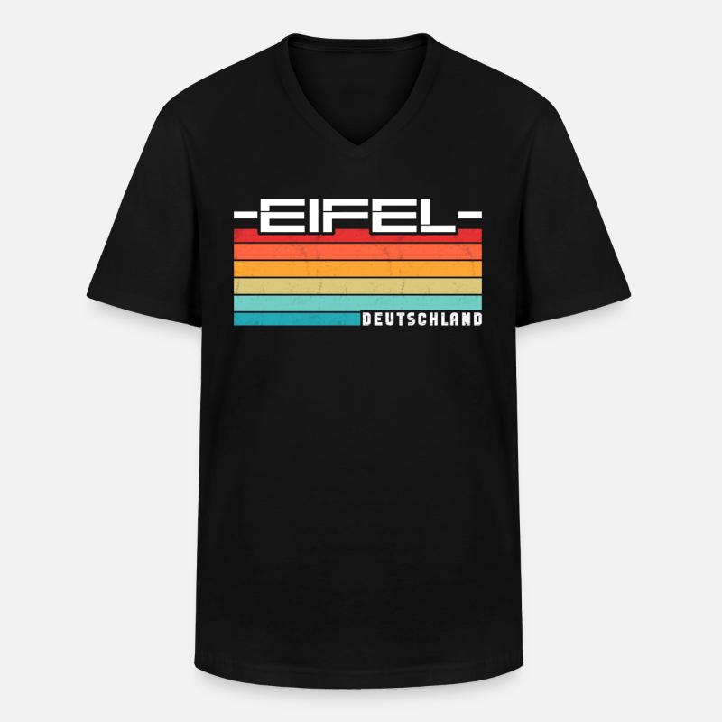 Eifel - Männer-T-Shirt mit V-Ausschnitt - Schwarz